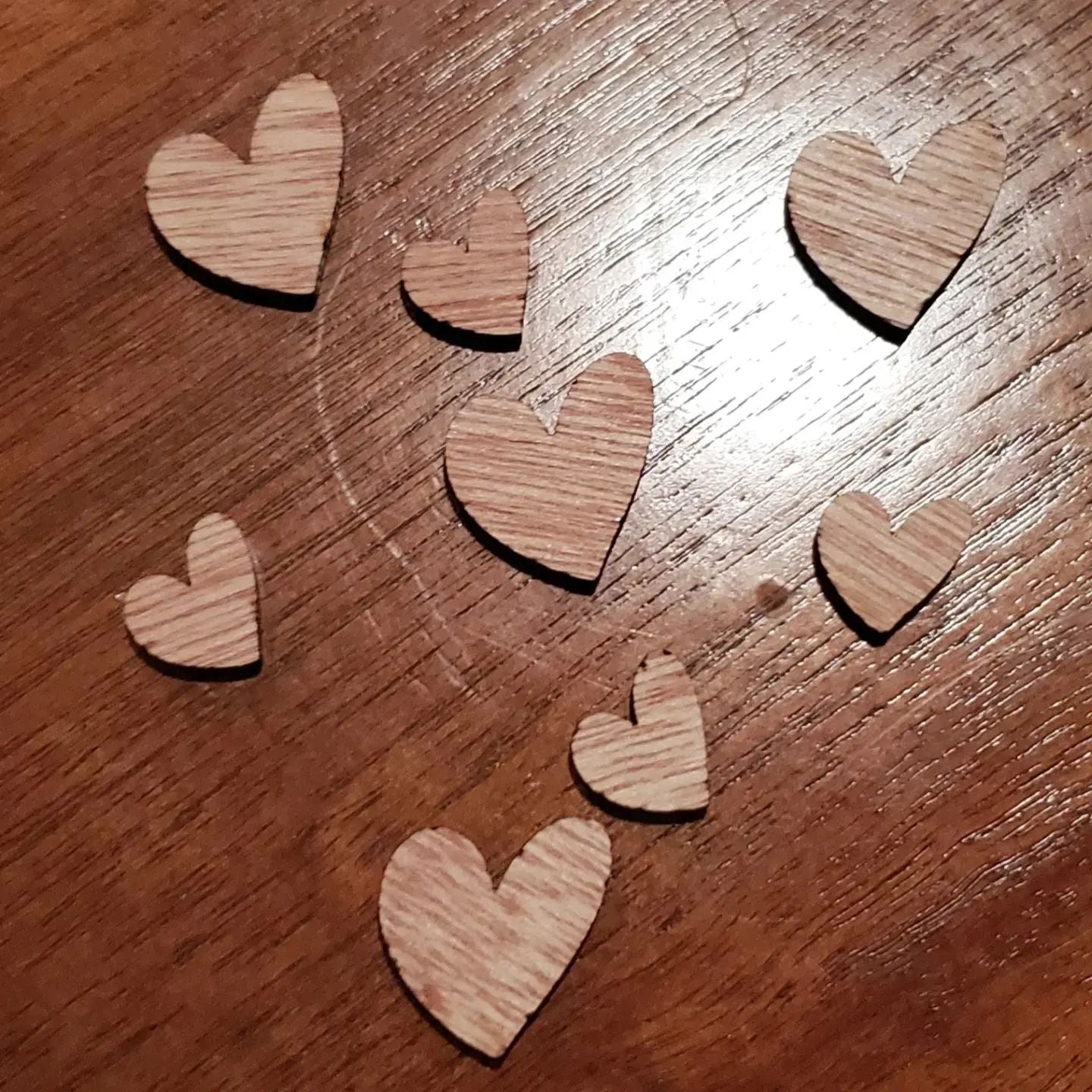 Whimsical Heart Table Scatter - Bag of 60 Natural Wood