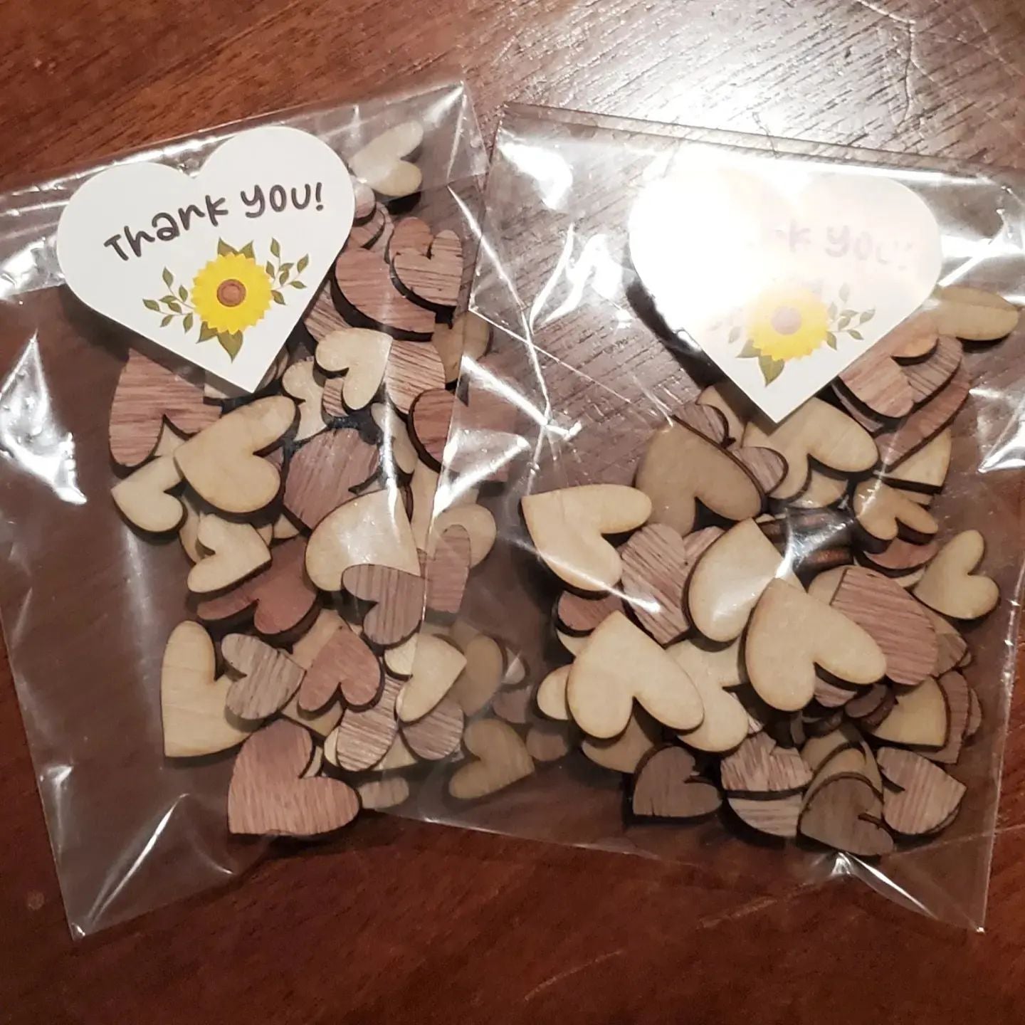 Whimsical Heart Table Scatter - Bag of 60 Natural Wood