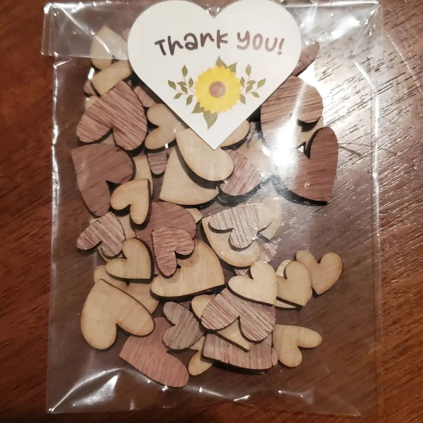 Whimsical Heart Table Scatter - Bag of 60 Natural Wood