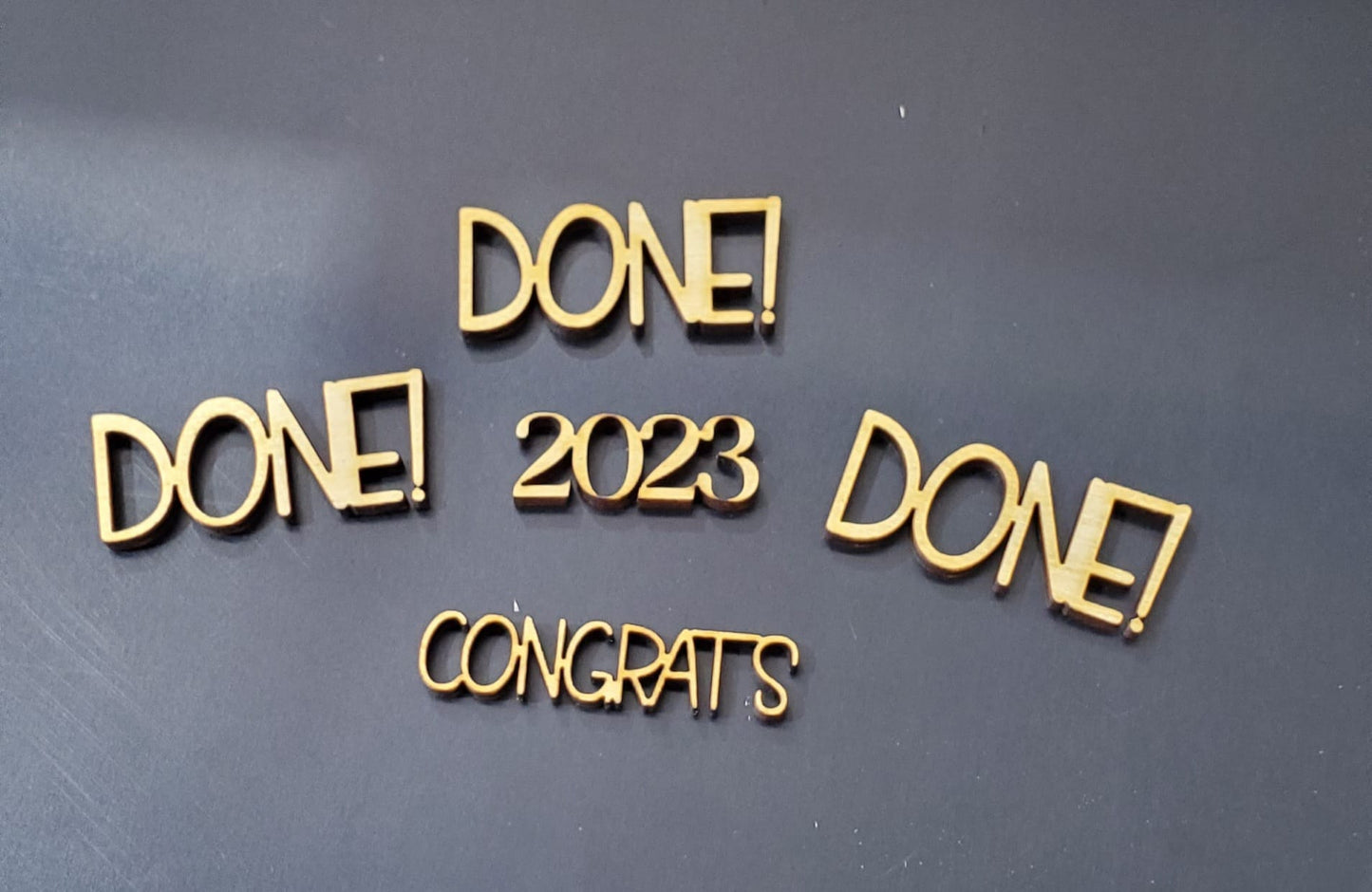 Graduation Confetti – Pre-Made Words, Laser Cut Wood Table Scatter