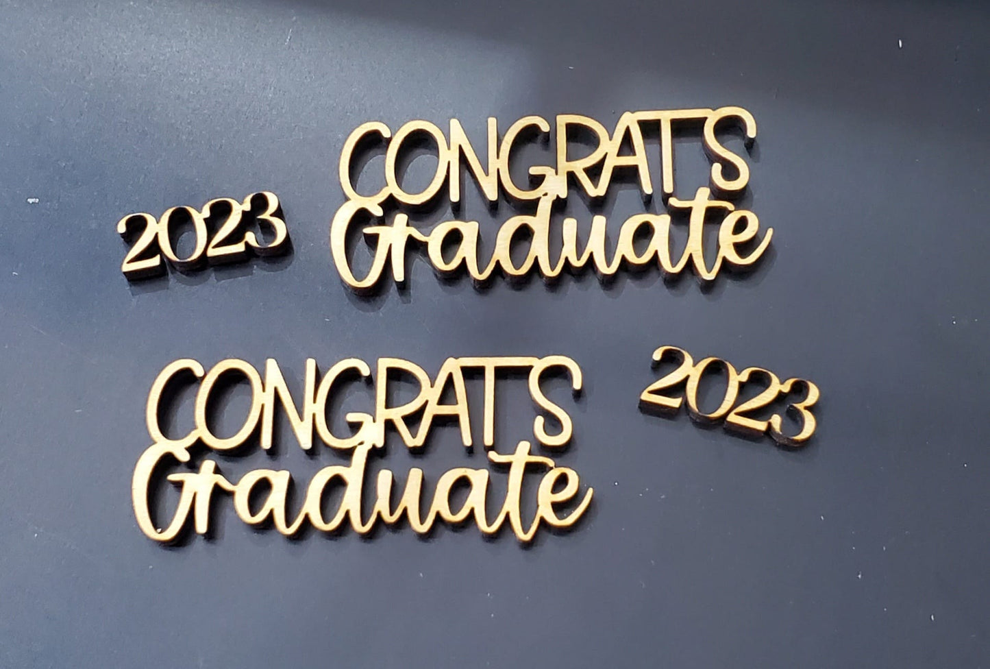Graduation Confetti – Pre-Made Words, Laser Cut Wood Table Scatter