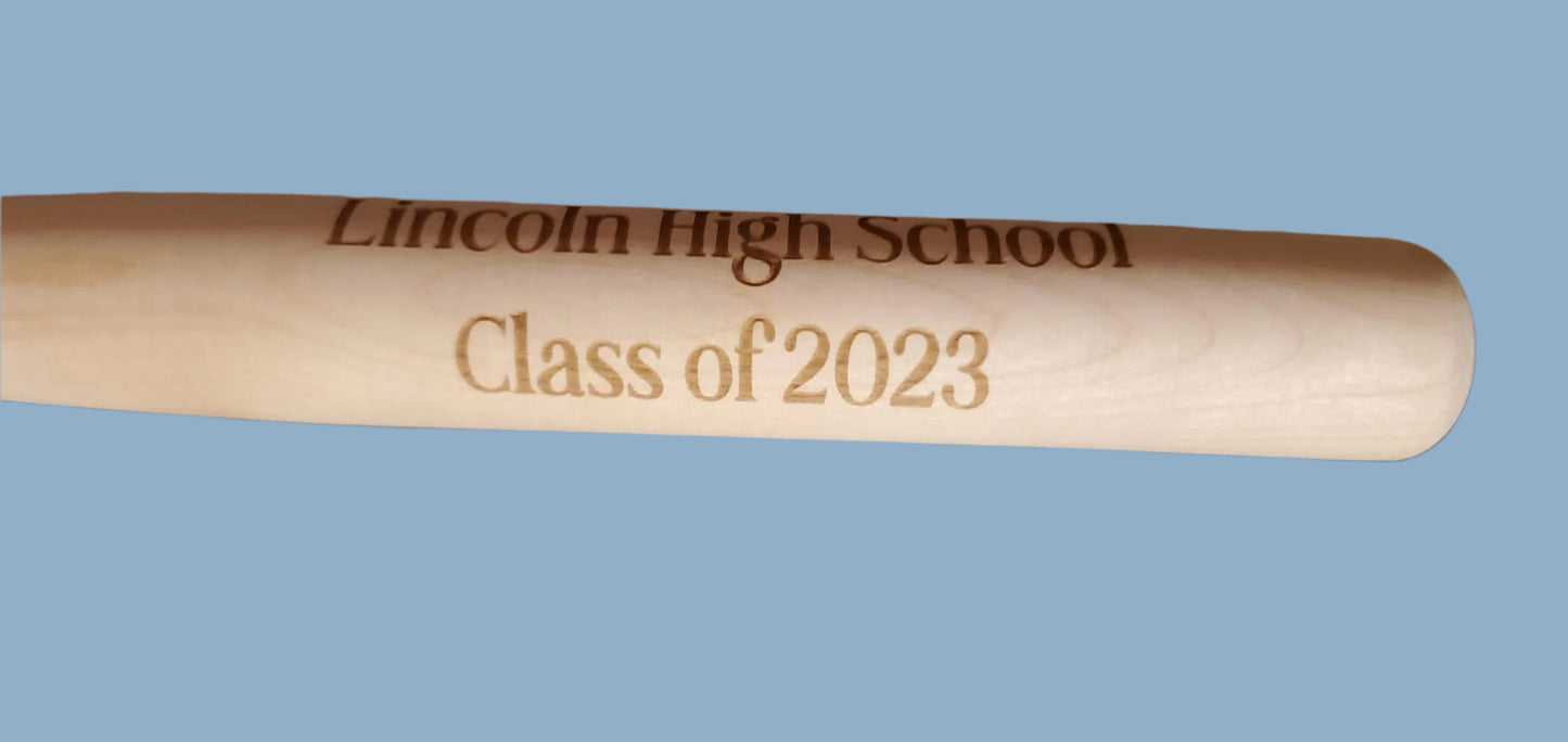 Custom Engraved Baseball Bat – 8", 18", or Full Size