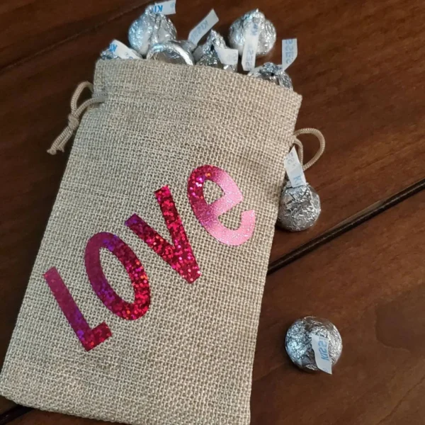 LOVE Burlap Goodie Bags