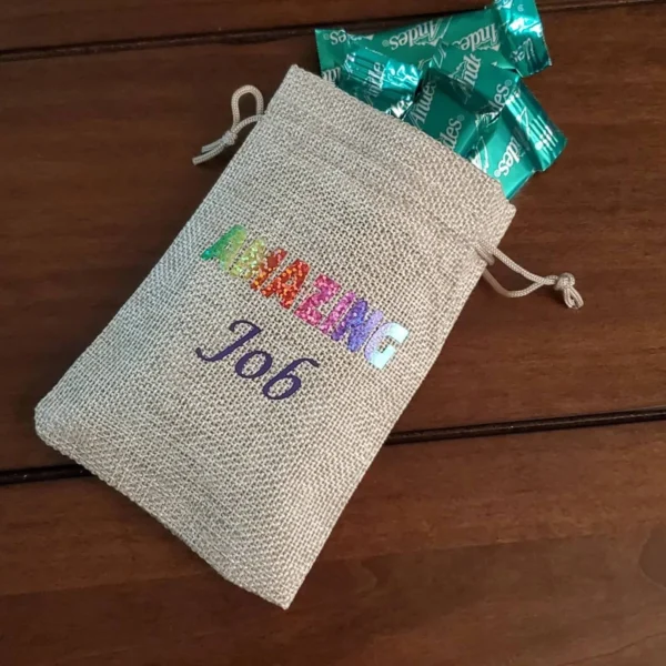 Amazing Job Burlap Goodie Bags