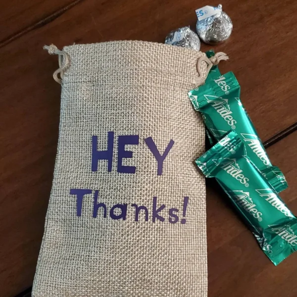 Hey Thanks Burlap Goodie Bags