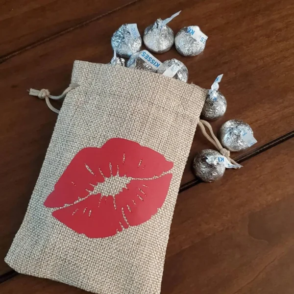 lips icon Burlap Goodie Bags